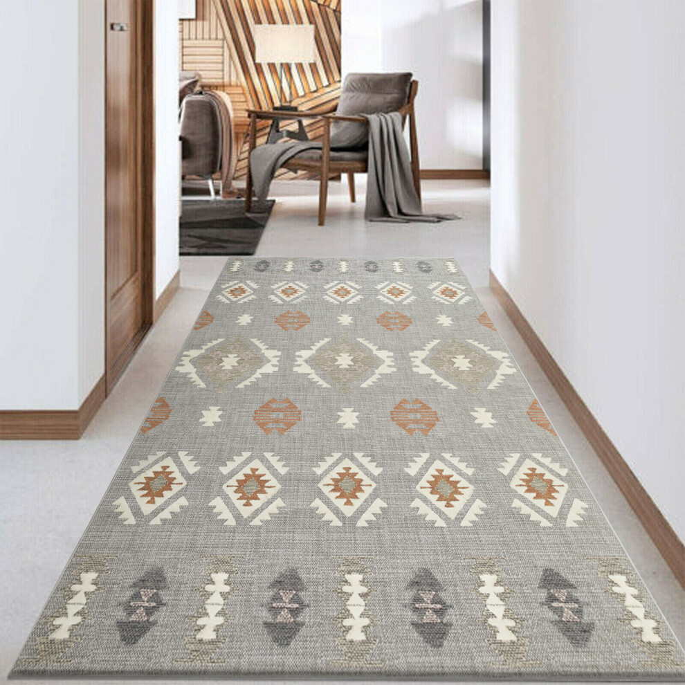 Aspire Homeware (80X150 Cm - Large Runner Rug/Carpet, Nova) Non-Slip Area Rugs Printed Geometric Carpets Hallway Runner Cream