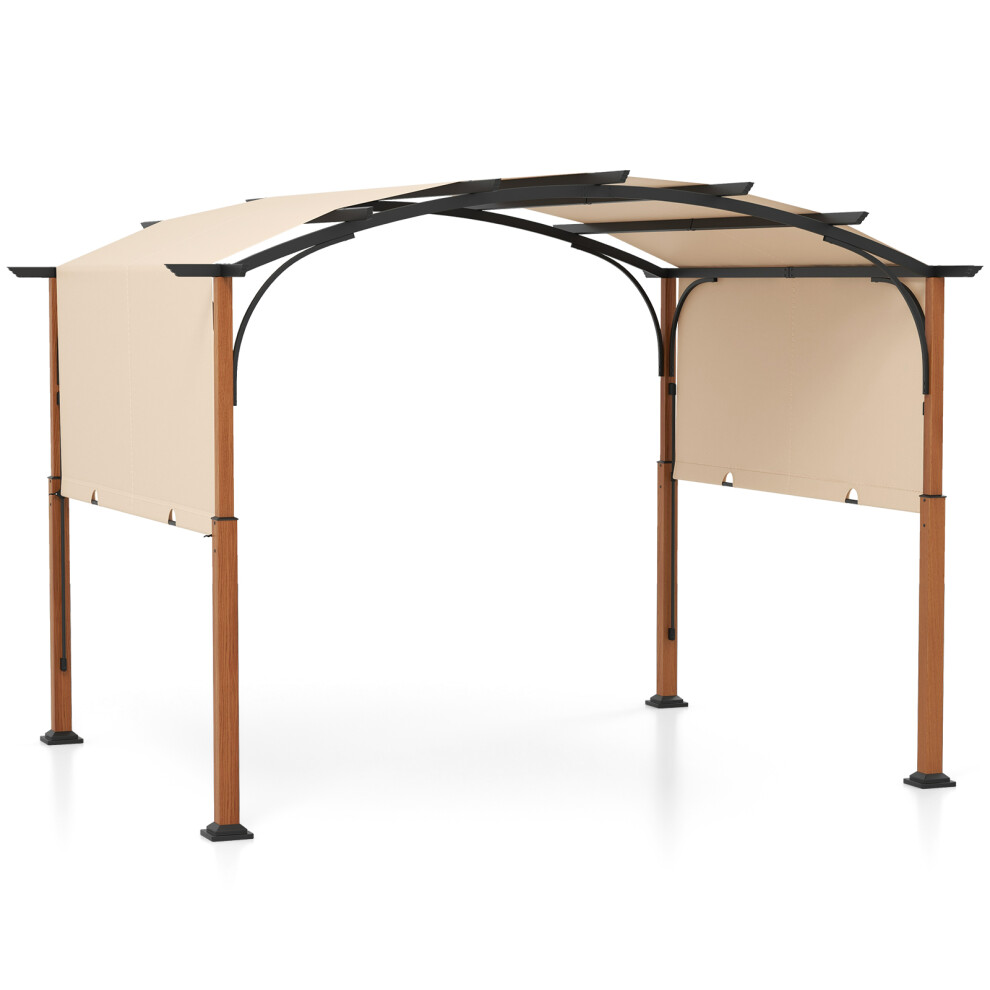 300x360cm Retractable Pergola Arched Patio Pergola Outdoor Gazebo