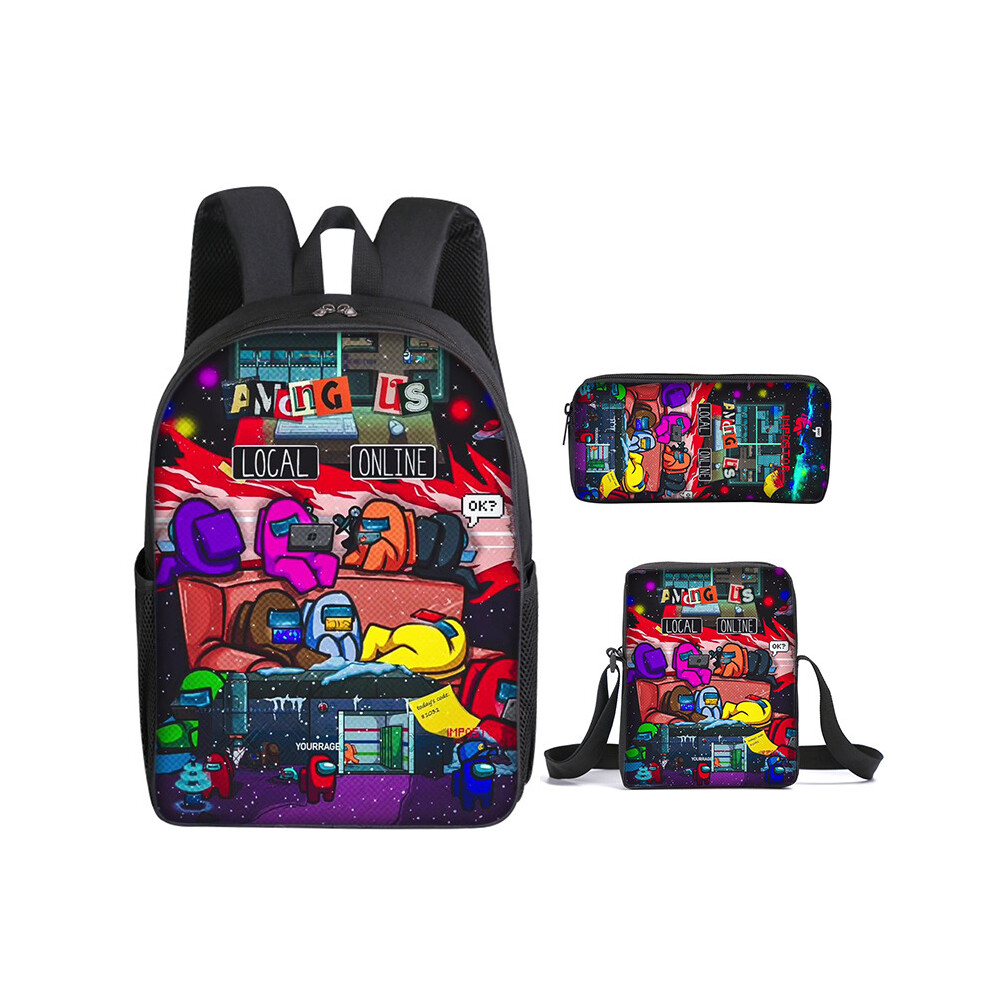 (1) Backpack Among Us School Bag 3 pack