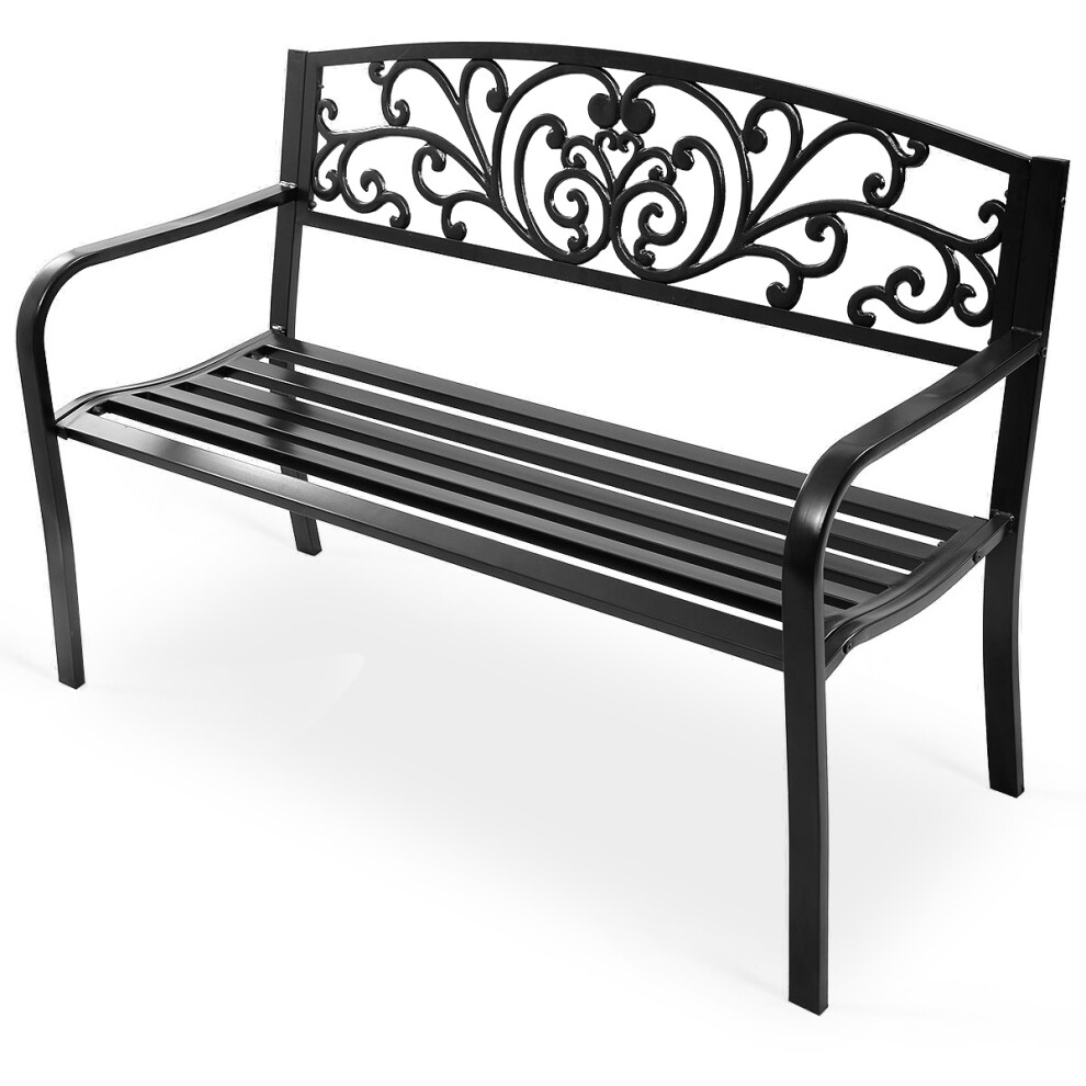 Outdoor Vines Pattern Love Seat Garden Bench Patio Park Bench