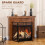 Homcom HOMCOM 3-Panel Folding Freestanding Fireplace Screen with Door Metal Mesh, Black 2
