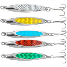 Sea Fishing Spinners Set, 5Pcs Metal Lures for Sea Fishing, Metal Sequins Spinner Fishing Lures for Bass Mackerel Trout