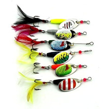 6Pcs Spinnerbaits Hard Metal Spinner Kit Trout Bass Fishing Lures Wobbler Fishing Tackles