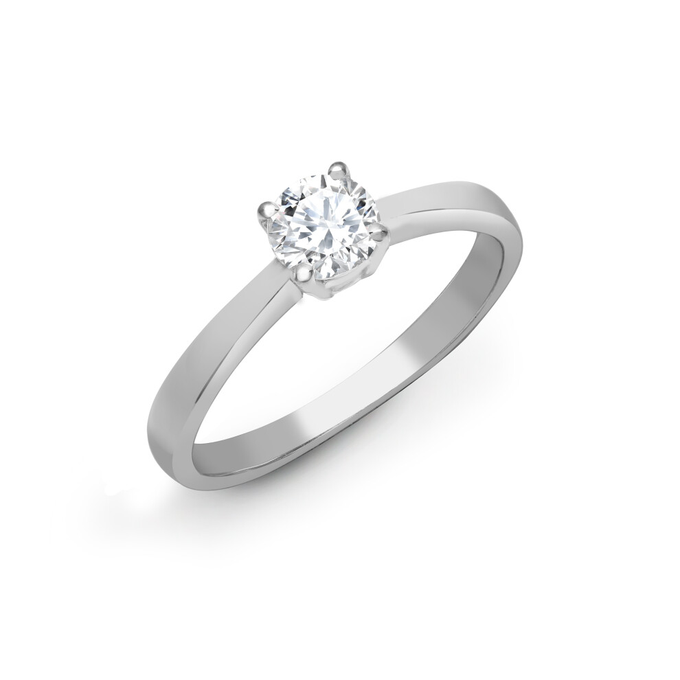 (G) Jewelco London Ladies Solid Platinum 4 Claw Set Round G SI1 1ct Diamond Solitaire Engagement Ring - PTR003-100