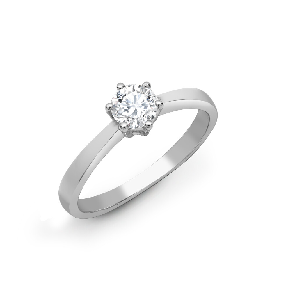 (T) Jewelco London Ladies Solid Platinum 6 Claw Set Round G SI1 1ct Diamond Solitaire Engagement Ring - PTR004-100