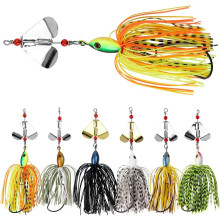 Spinnerbait Fishing Lures Kit Set, 6pcs Bass Fishing Buzzbait Bass Trout Salmon Metal Spinner Baits Swim Jigs