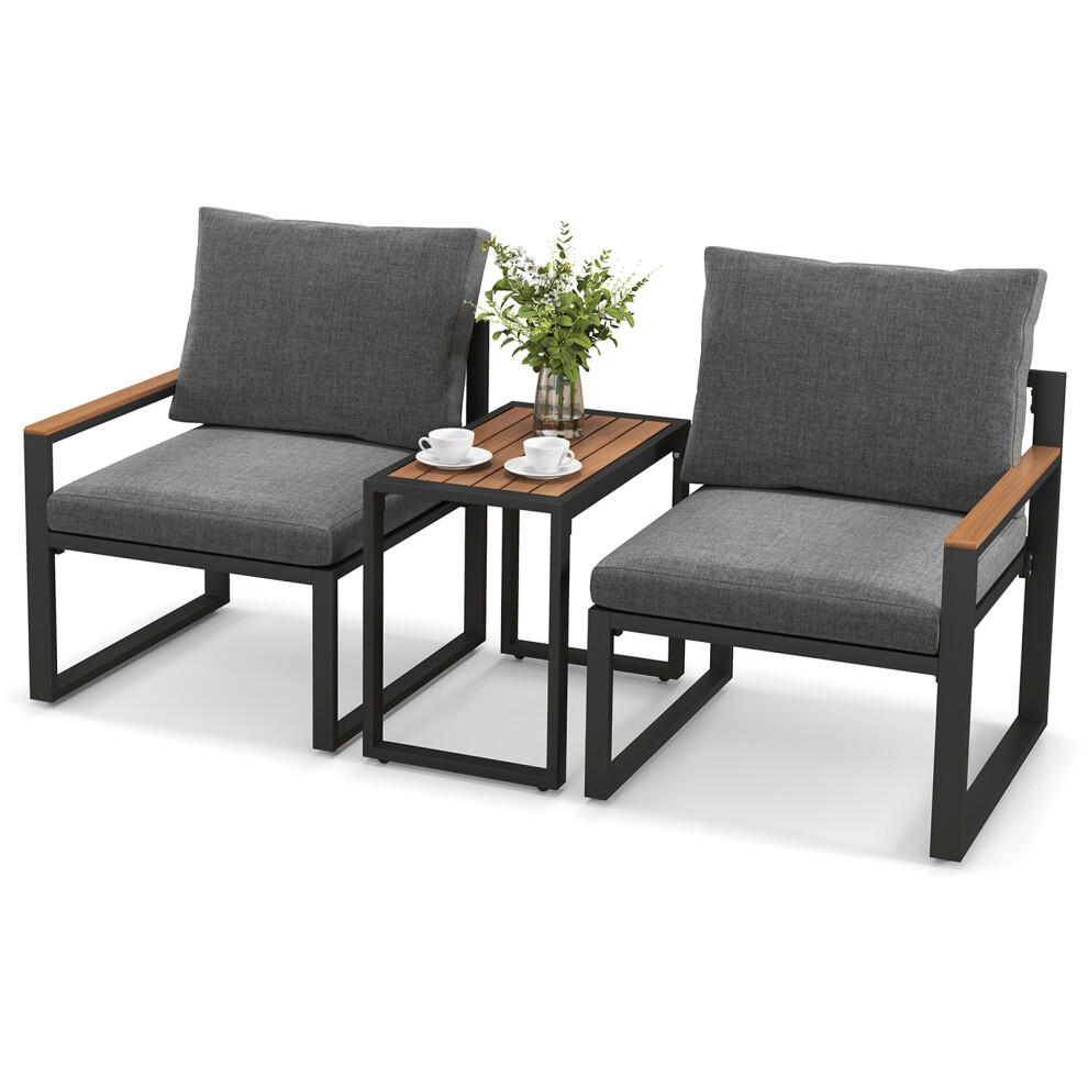 3Pcs Patio Furniture Set Aluminum Weatherproof Outdoor ConversationSet