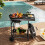 Living And Home Outdoor Round Charcoal Grill with Side Table 2