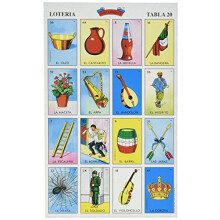 Don Clemente Autentica Loteria Mexikansk Bingo Set 20 Tabletter Färgglad och Utbildande