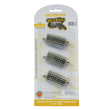 Bachmann Industries Viertelabschnitt 14" Radius gebogene Gleise (6/Pack) Snap Fit E-Z Track, N Maßstab