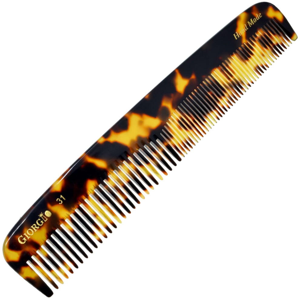 Giorgio G31 Fine Tooth Comb and Wide Tooth Comb Hair Comb - 7.5" Hair Styling Comb for Men, Grooming Hair Combs for Women, Mens Grooming Beard Care Co