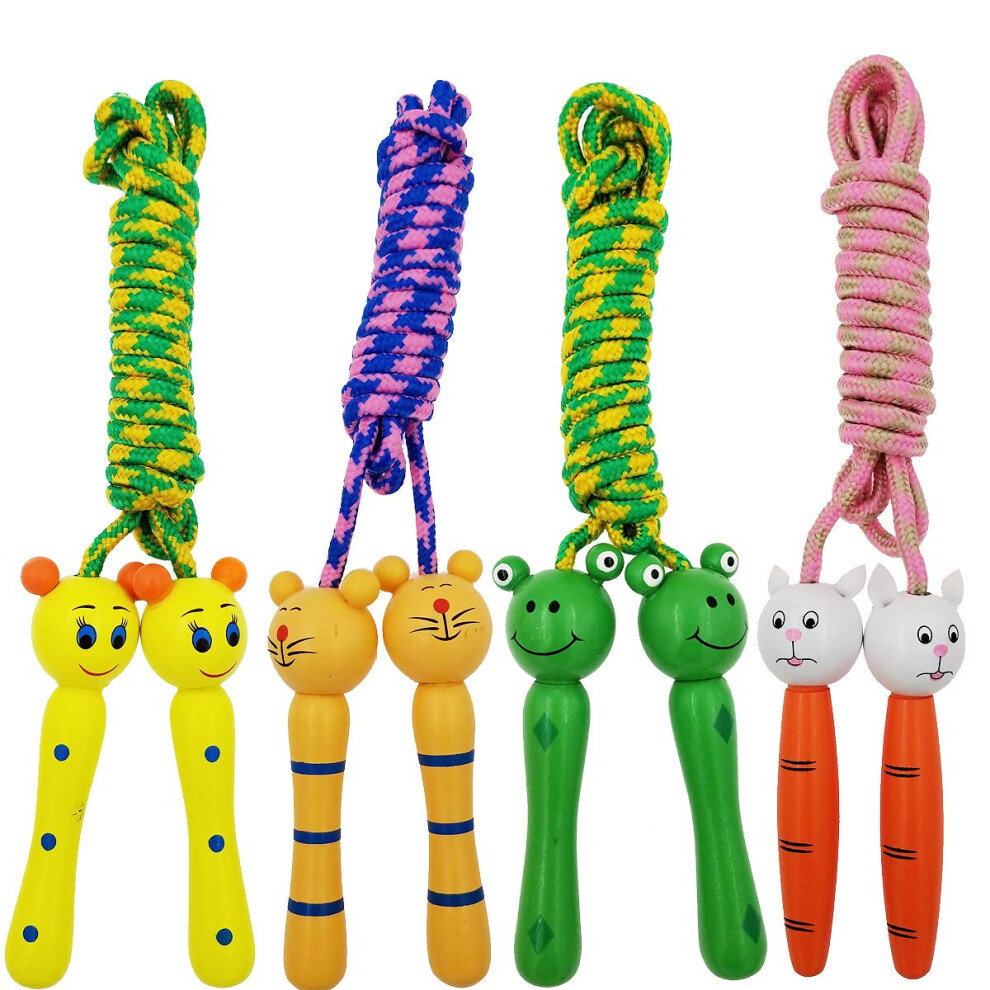 Corde à Sauter Enfant Réglable - Poignées En Bois De Hêtre - Légère Et Solide - Pour Fitness Et Loisirs