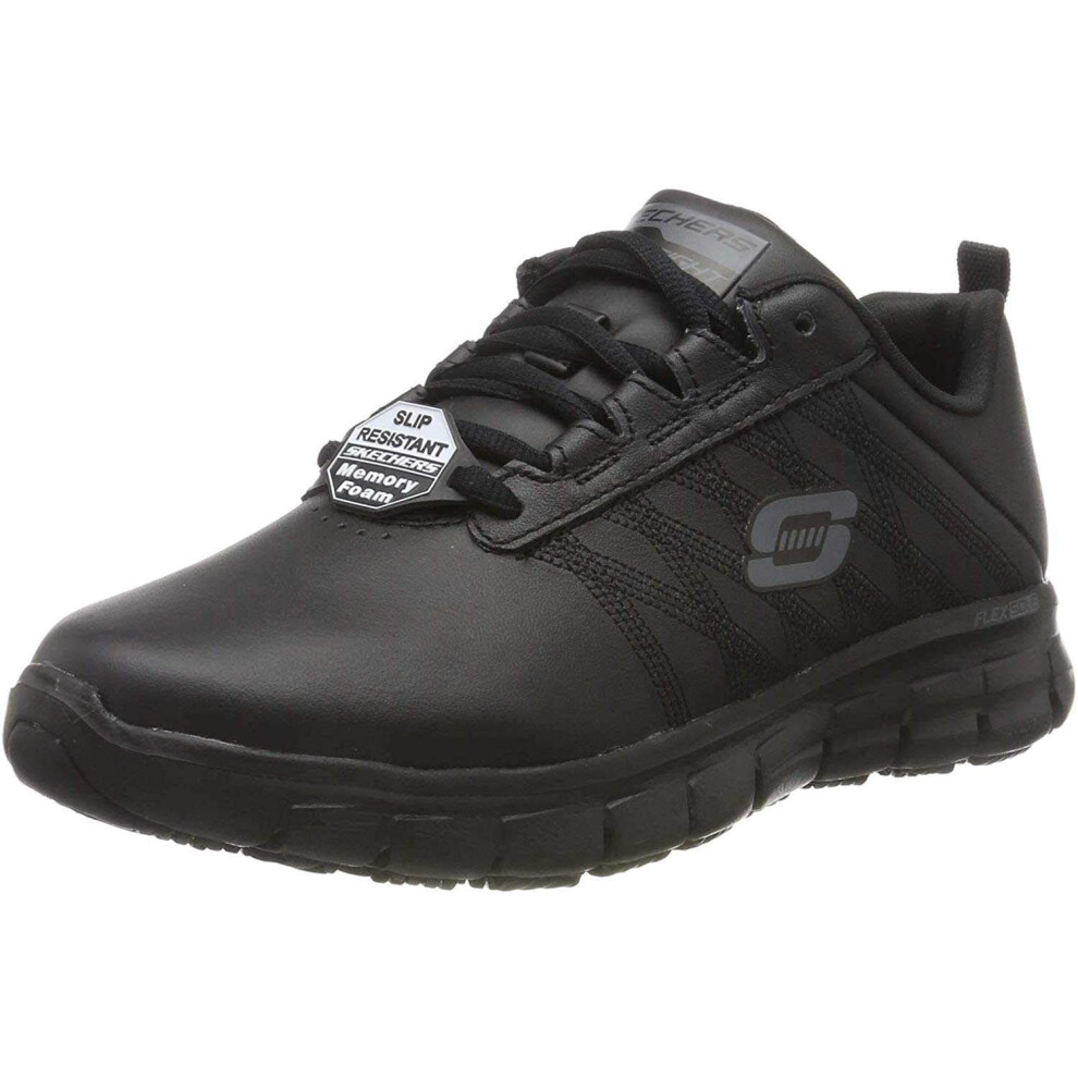 Skechers Women's Sure Track Erath-Ii Lace-Up Sneakers, Black Black Leather Blk, 41