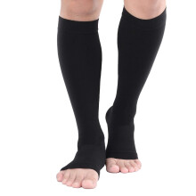 TOFLY Knee High Compression Stockings, Open-Toe, Firm Support 15-20mmHg Opaque Maternity Pregnancy Compression Socks, Ankle & Arch Support, Swelling,