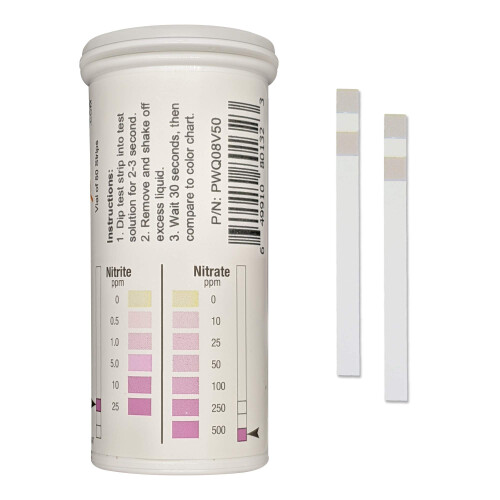 Bande de test Nitrite 0-25 ppm, Nitrate 0-500 ppm [Flacon de 50 bandes]