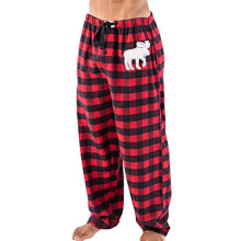 Lazy One Pantalones de Pijama de Franela para Hombre (Moose Plaid Mediano)