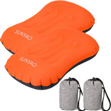 Sunyao 2 Pack Set Ultralight Uppblsbara campingkuddar med kompakt pse sck ergonomisk kudde fr nacke & lndrygg medan du campar backpacking va