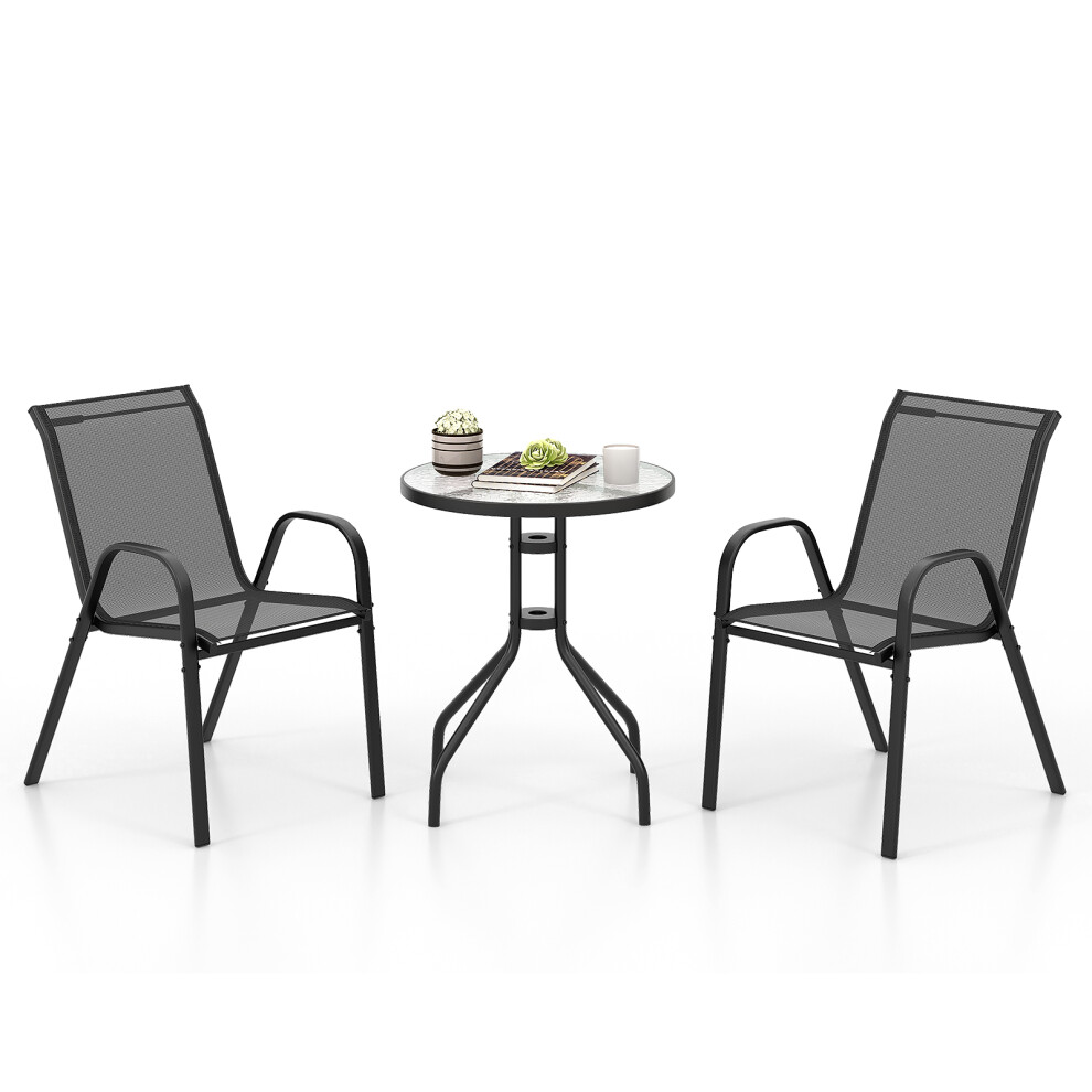 Casart 3 Pcs Outdoor Bistro Set Patio Round Dining Side Table W/2 Chairs Not,Specified