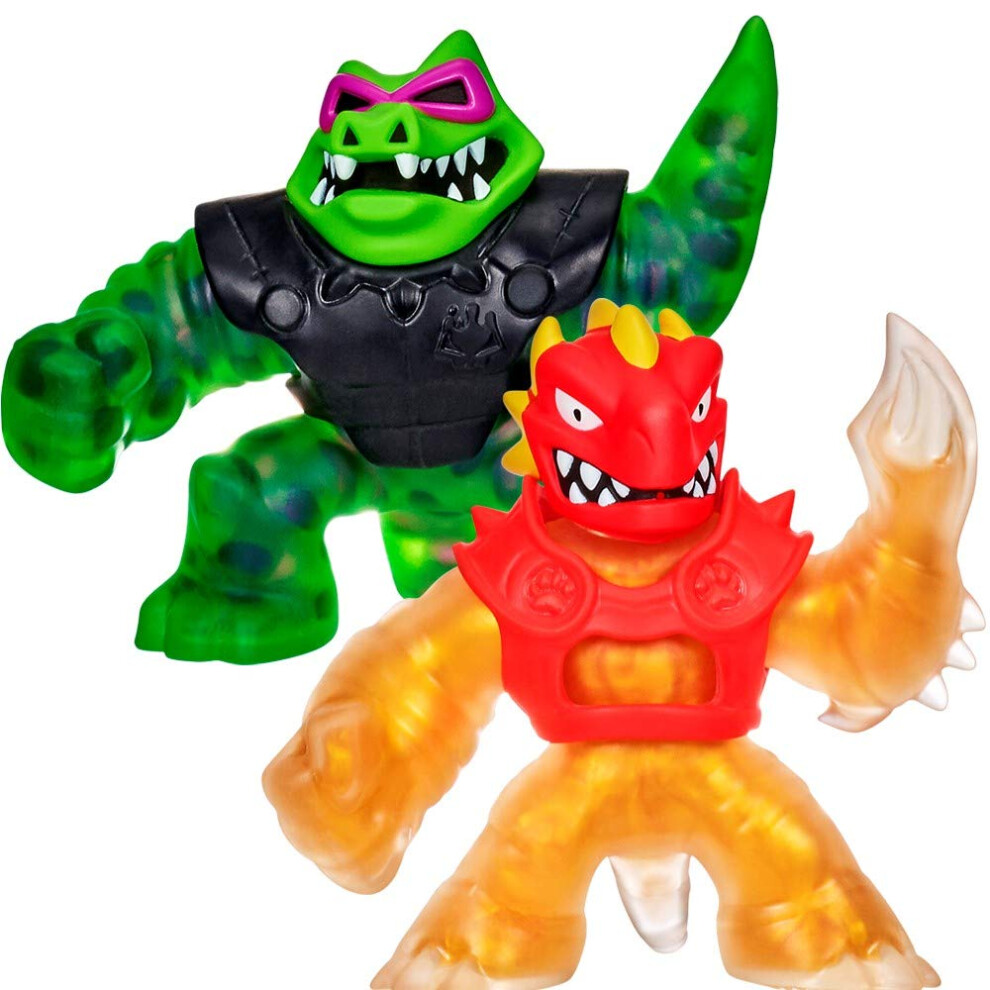 Heroes of Goo Jit Zu Water Blast Versus Pack - 2 Action Figure Pack Including Exclusive Golden Figure, Blazagon Vs Rockjaw