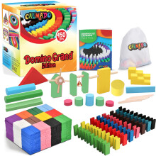 Calmado - Dominoes, 450 pcs Dominoes Set, Games / Toy Made from Wood, Family Games Domino Grand Edition Set + Bag+ Instruction Manual + Accessories