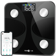 Smart Scale for Body Weight and Fat Percentage, RunSTAR High Accuracy Digital Bathroom Scale FSA or HSA Eligible with LED Display for BMI 13 Body Comp