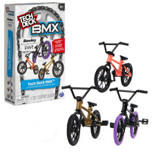 Tech Deck BMX finger-bike 3-pak: Samlerobjekt Mini BMX - Ægte metal, Autentiske grafikker, Fuldt bevægeligt styr, Gummidæk