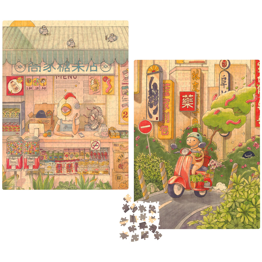 Spin Master Puzzles, 2 500-Piece Puzzle Bundle Spotlight Series Artist Felicia Chiao Gift Set Jigsaw Puzzles, for Adults and Kids Ages 12 and up