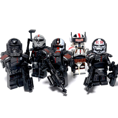 The Bad Batch custom minifiguren Star Wars Clone Force 99 Elite Black Clone Commandos Hunter Wrecker Tech Echo Crosshair