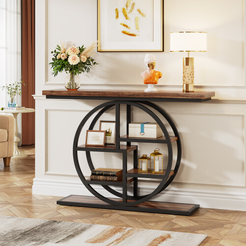 Tribesigns Tribesigns Console Table, 105 cm Industrial 6-Tier Sofa Table 1