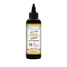 Safah's Natural Golden Jojoba Oil 100 ml - 100% Pure, Cold-Pressed for Skin, Hair & Scalp