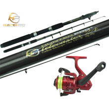 (8 Feet) Hunter Pro Carbon Fibre Spinning Telescopic Fishing Rod & SY200 Reel Combo. Ideal For Pike Fishing.