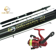 (6 Feet) Hunter Pro Carbon Fibre Spinning Telescopic Fishing Rod & SY200 Reel Combo. Ideal For Pike Fishing.