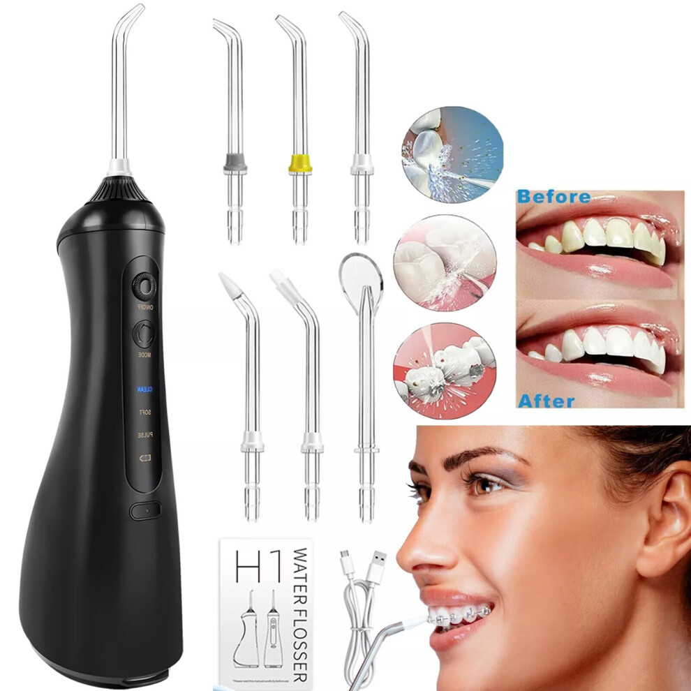 Water Flossers for Teeth Cordless Oral Irrigator Dental Water Jet with 6 Jet Tips IPX6 Waterproof for Tavel and Home Use