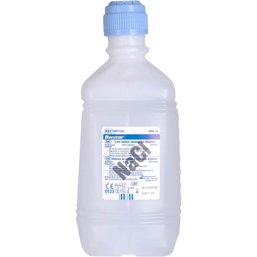 Baxter Sterile NaCl Sodium Chrolide (Saline) 1000ml x 1 Bottle - REF: F7124