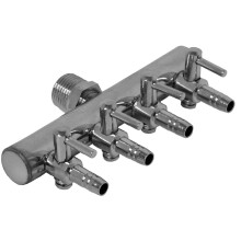 Stainless Steel Air Pump Manifold 4-Way (10mm Connection) Aquarium Fish Pond