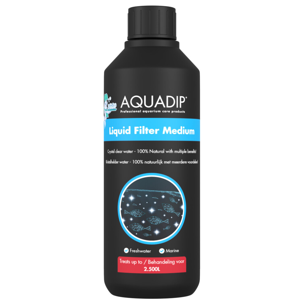 (500ml) AQUADIP Liquid Filter Medium Crystal Clear Water Treatment Aquarium Fish Tank