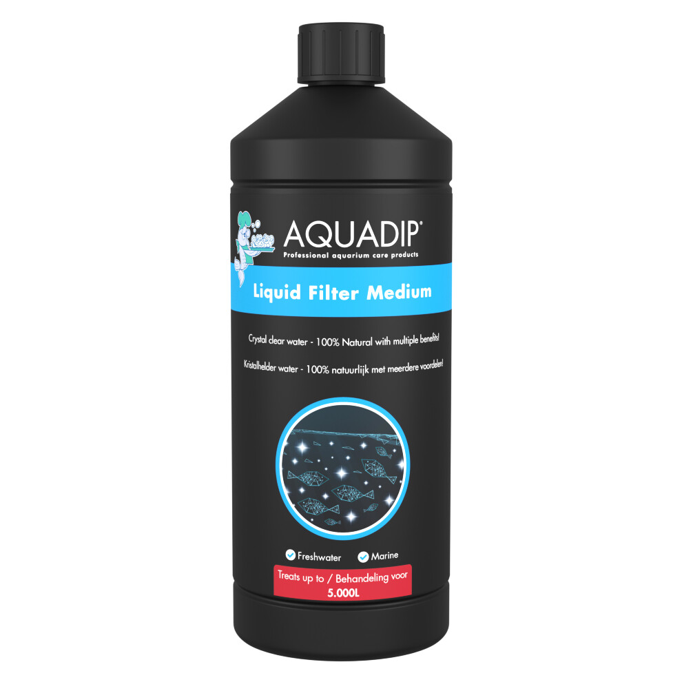 (1000ml) AQUADIP Liquid Filter Medium Crystal Clear Water Treatment Aquarium Fish Tank