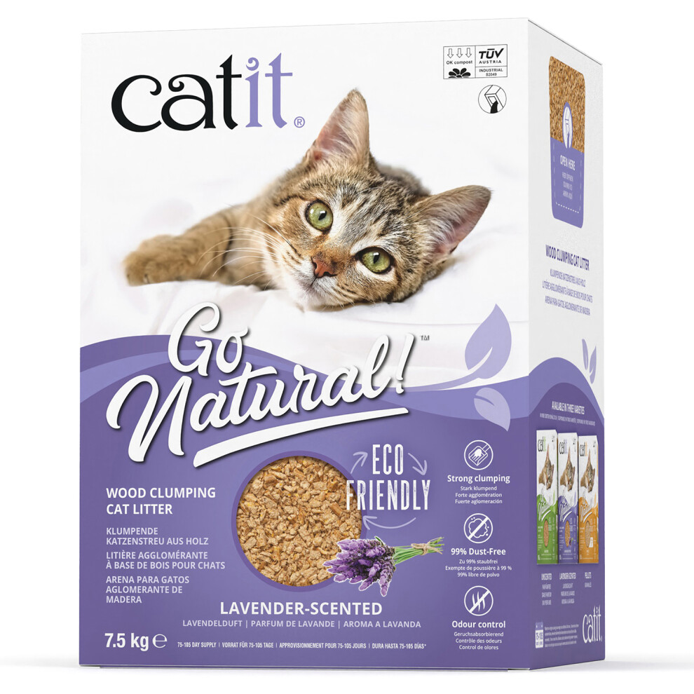 Catit Go Natural! Pea Husk Clumping Cat Litter Lavender Scent 15L