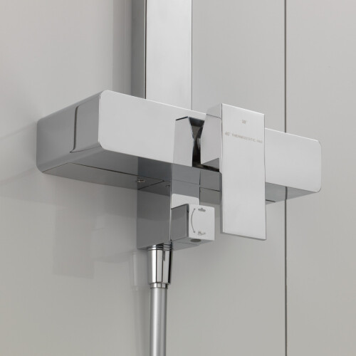 PURINA ULTRA THIN MODERN BATHROOM SQUARE HEAD COOL TOUCH SHOWER 1