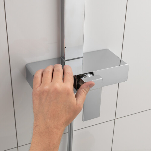 PURINA ULTRA THIN MODERN BATHROOM SQUARE HEAD COOL TOUCH SHOWER 2