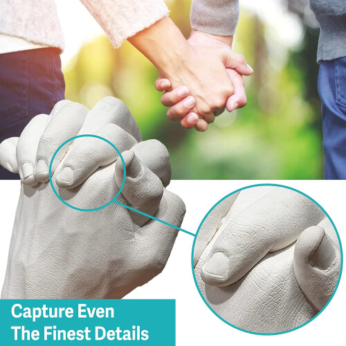 Hand Moulding kit Couples Holding Hands 3D Keepsake Hand Casting kit 2