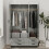 URBN Living (Black & Ash Grey) 3 Door 4 Drawer Wardrobe Storage Shelf Hanging Bedroom Modern Furniture 7