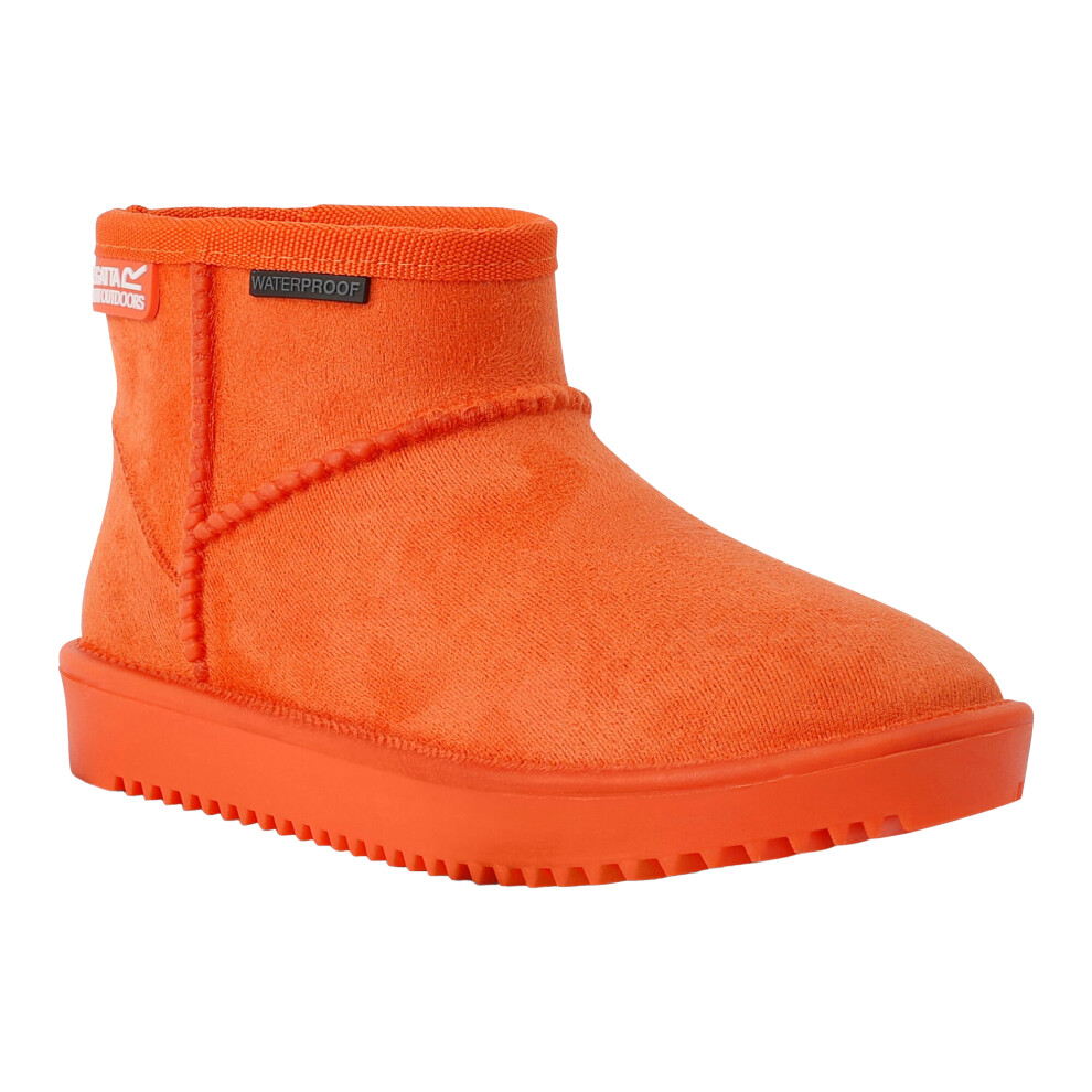 Regatta Childrens/Kids Risely Faux Fur Lined Waterproof Snow Boots Boys Orange