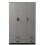 URBN Living (Black & Grey) 3 Door 4 Drawer Wardrobe Storage Shelf Hanging Bedroom Modern Furniture 4