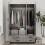 URBN Living (Black & Grey) 3 Door 4 Drawer Wardrobe Storage Shelf Hanging Bedroom Modern Furniture 7