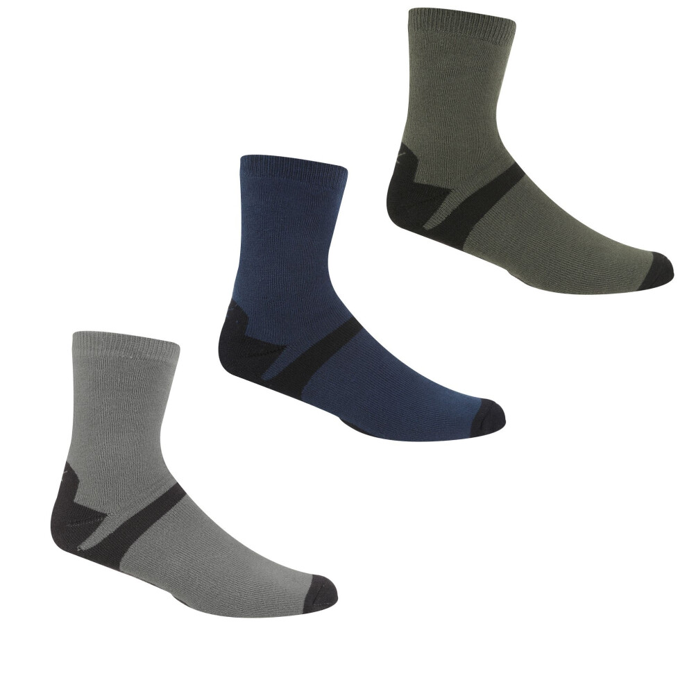 (6 UK-8 UK, Dark Steel/Dark Denim) Regatta Mens Lifestyle Ankle Socks (Pack Of 3)