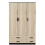 URBN Living (Black & Oak) 3 Door 4 Drawer Wardrobe Storage Shelf Hanging Bedroom Modern Furniture 4