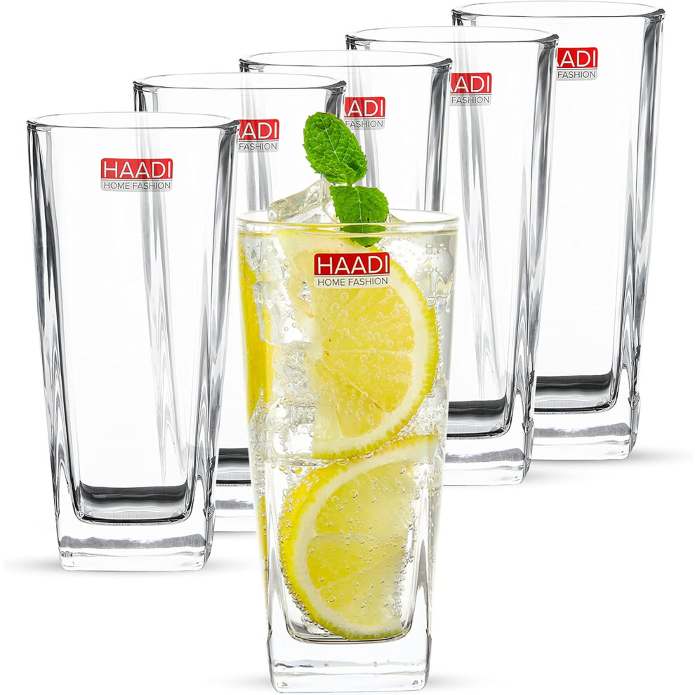 Drinking Glasses Set of 6 Crystal Clear Tall Water Glass Tumbler 265ML