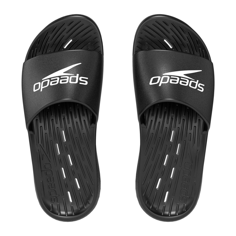(6 UK, Black/White) Speedo Mens 2024 Sliders