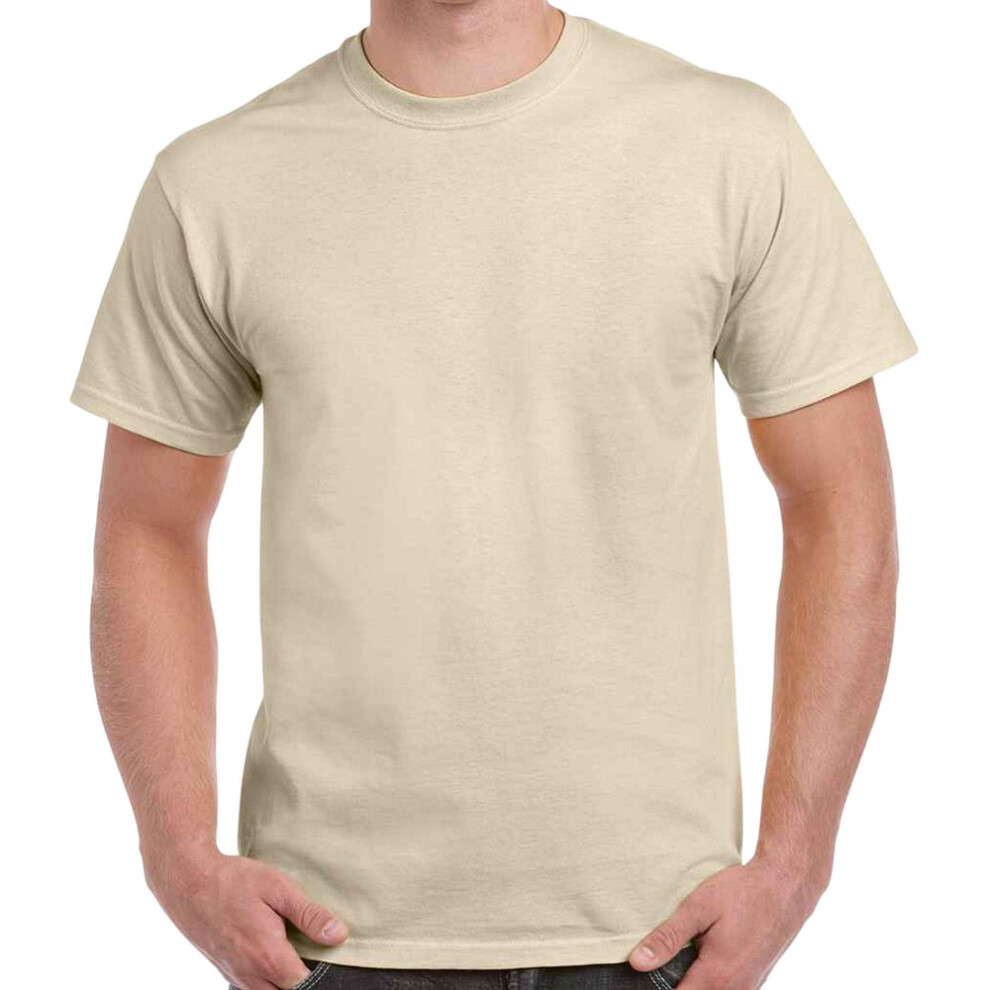 (3XL, Sand) Gildan Adults Unisex Heavy Cotton T Shirt